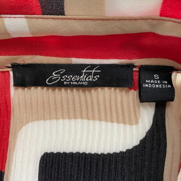 Essentials by Milano Shirt Womens S Multicolor Print Accordian Top - Picture 8 of 11